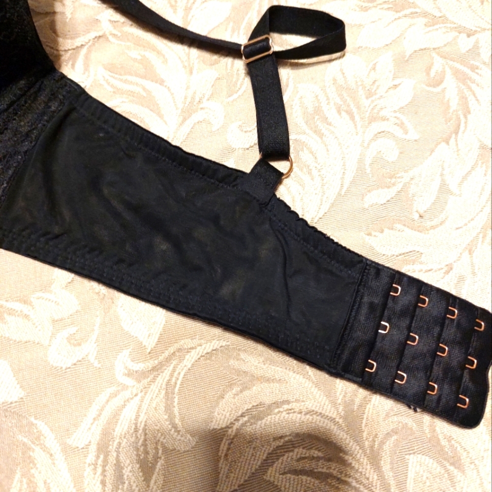 🔸🖤🔸 Fabulous Vintage VS Black Lace Lined Demi Bra - 38D - Picture 11 of 15